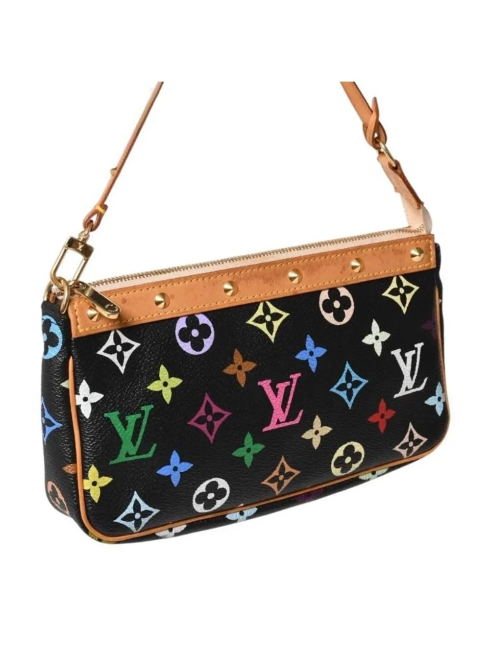 Louis Vuitton Pochette Accessoires Pouch Monogram Multicolor Black